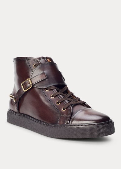 Zapatillas Ralph Lauren Hombre Marrom Oscuro - Jerret Equestrian High-Top - BHNYD1608